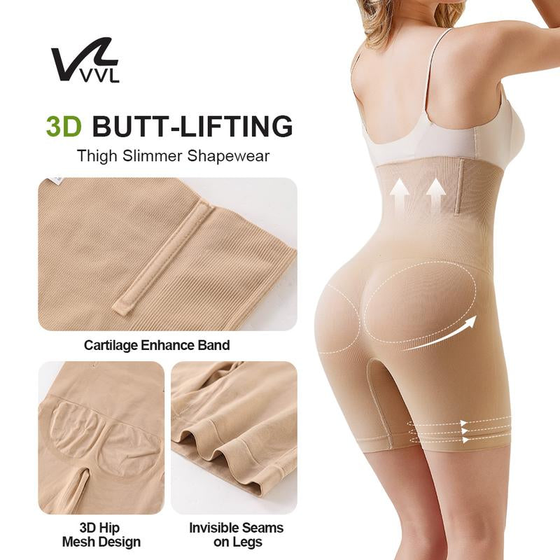 VVL Women'S Seamless Design with Built-In Gusset, High Waist Butt-Lifting Breathable Yoga Shorts Faja Shapewear for Women Shorts