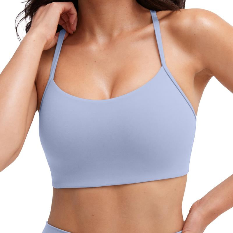 PAVOI ACTIVE Yoga Racerback Bras for Women - Buttery Soft Low Support Scoop Neck Y-Back Thin Strap Sports Bra